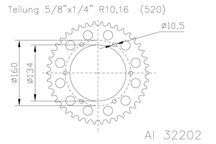 ESJOT Alu-Kettenrad, 47 Zähne (Stück)