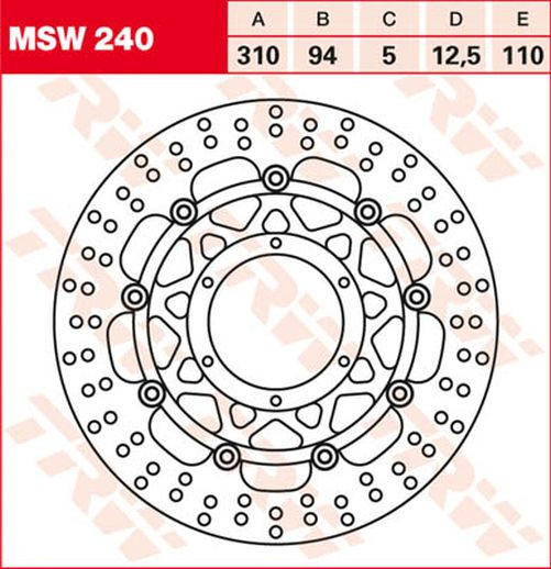 TRW Lucas Bremsscheibe MSW240, schwimmend honda (Stück)