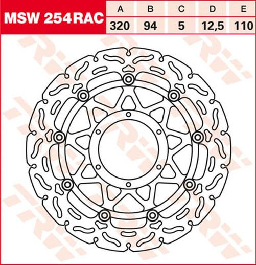 TRW Lucas Bremsscheibe MSW254RAC, schwimmend honda (Stück)
