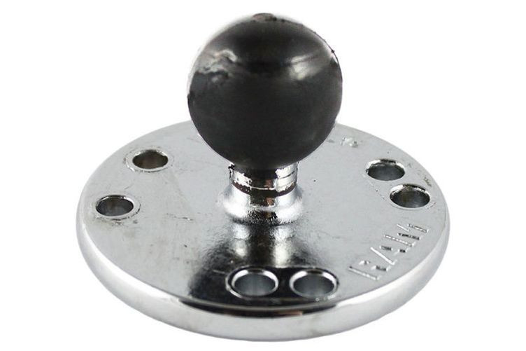 RAM Mounts runde Chrom-Basisplatte (AMPS) - Grundplatten-Ø 63,5 mm, B-Kugel (1 Zoll) (Stück)