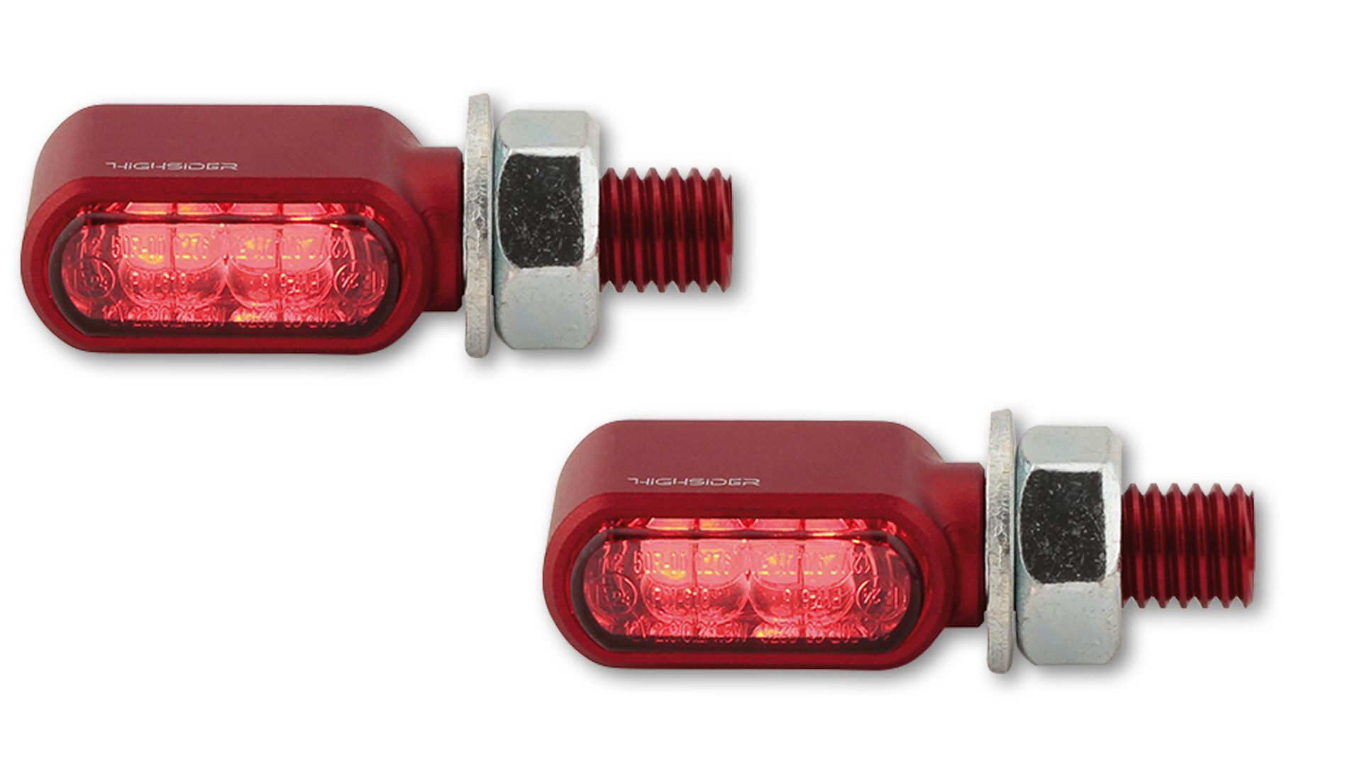 HIGHSIDER CNC LED Rück-, Bremslicht, Blinker LITTLE BRONX, rot, getönt, E-geprüft, Paar