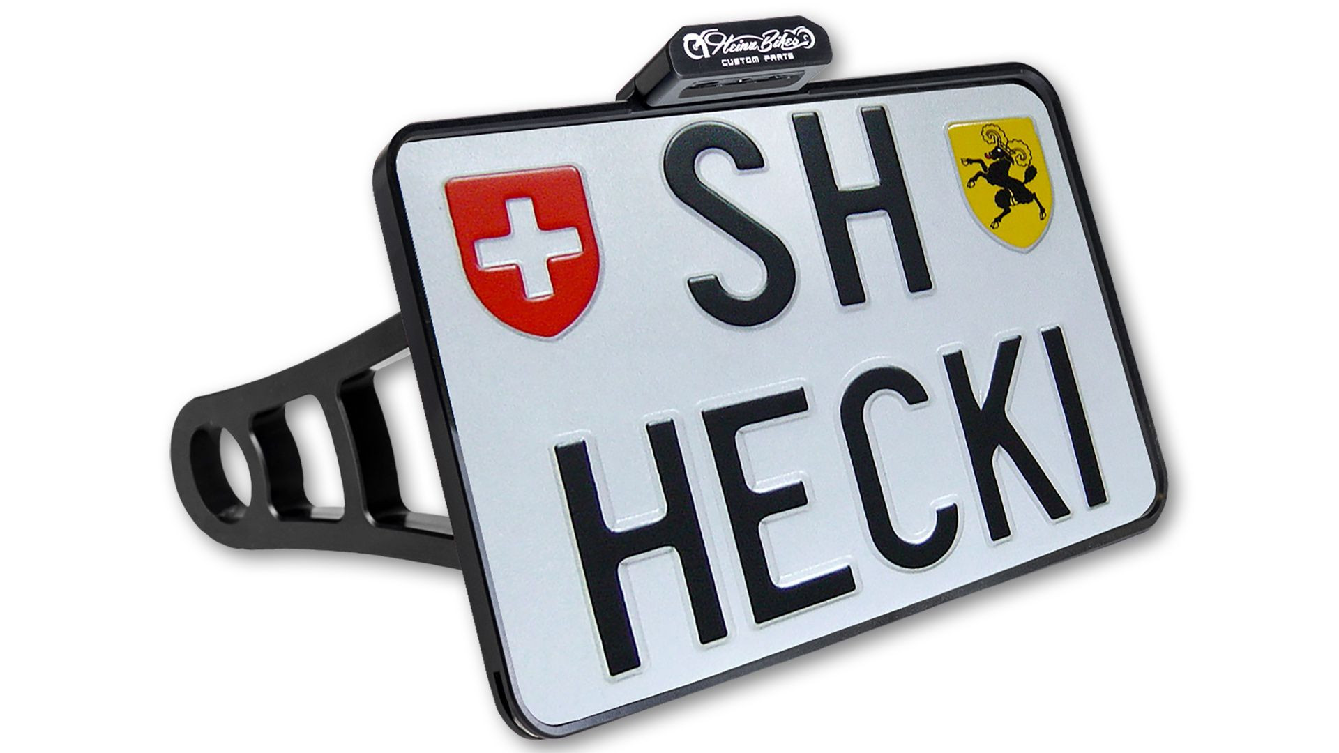 HeinzBikes SIDE MOUNT Seitlicher Kennz.halter mit Kennz.bel. BMW R nineT 2014-20, SWISS, mit TÜV, schwarz