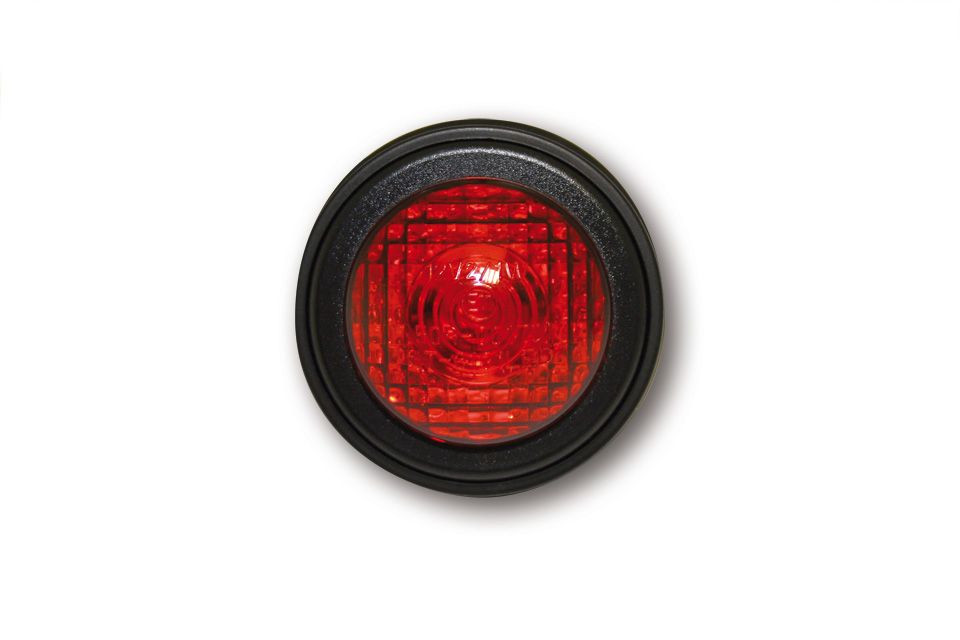 SHIN YO LED-Rücklicht OLD SCHOOL TYP1, schwarz, rotes Glas, E-gepr. (Stück)