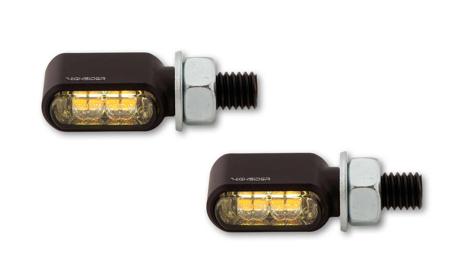 HIGHSIDER CNC LED Blinker/Positionslicht LITTLE BRONX, schwarz, getönt, E-geprüft, Paar