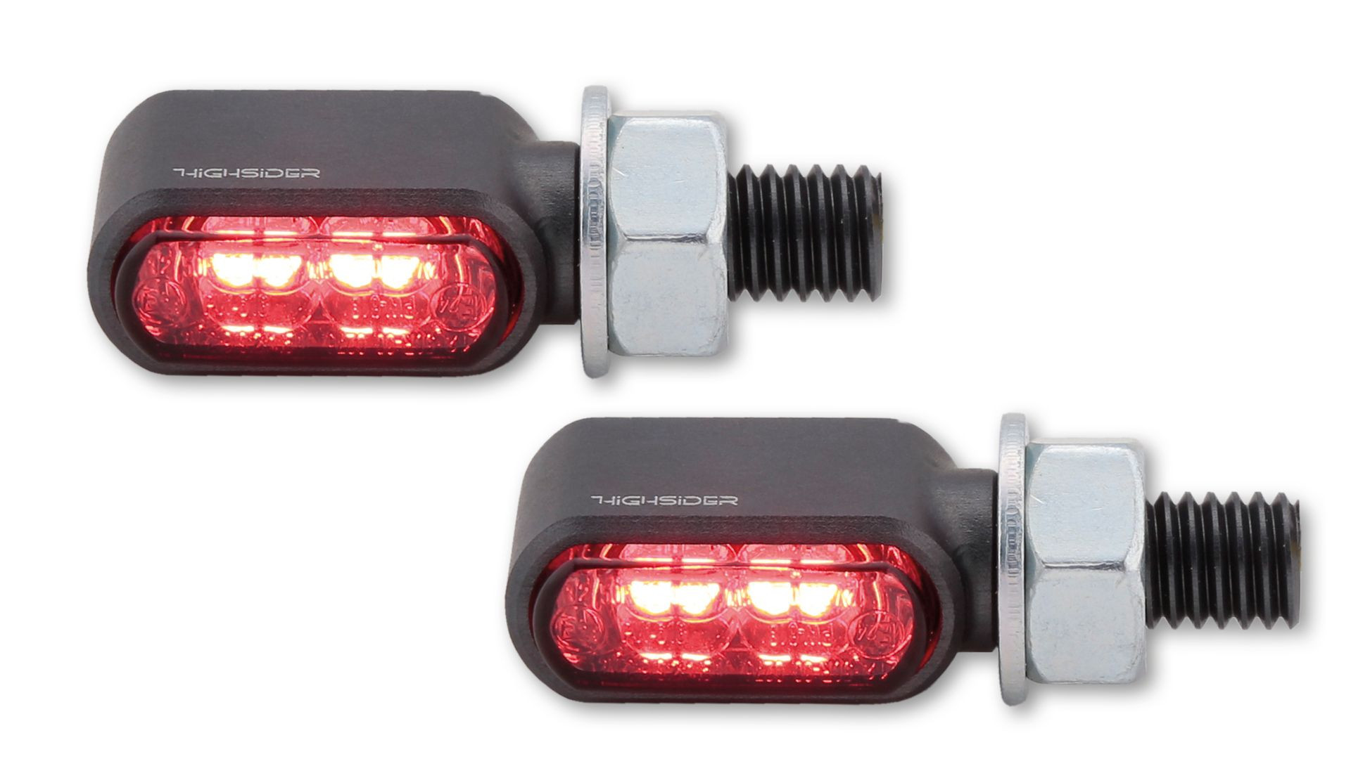 HIGHSIDER CNC LED Rück-, Bremslicht, Blinker LITTLE BRONX, titan, getönt, E-geprüft, Paar