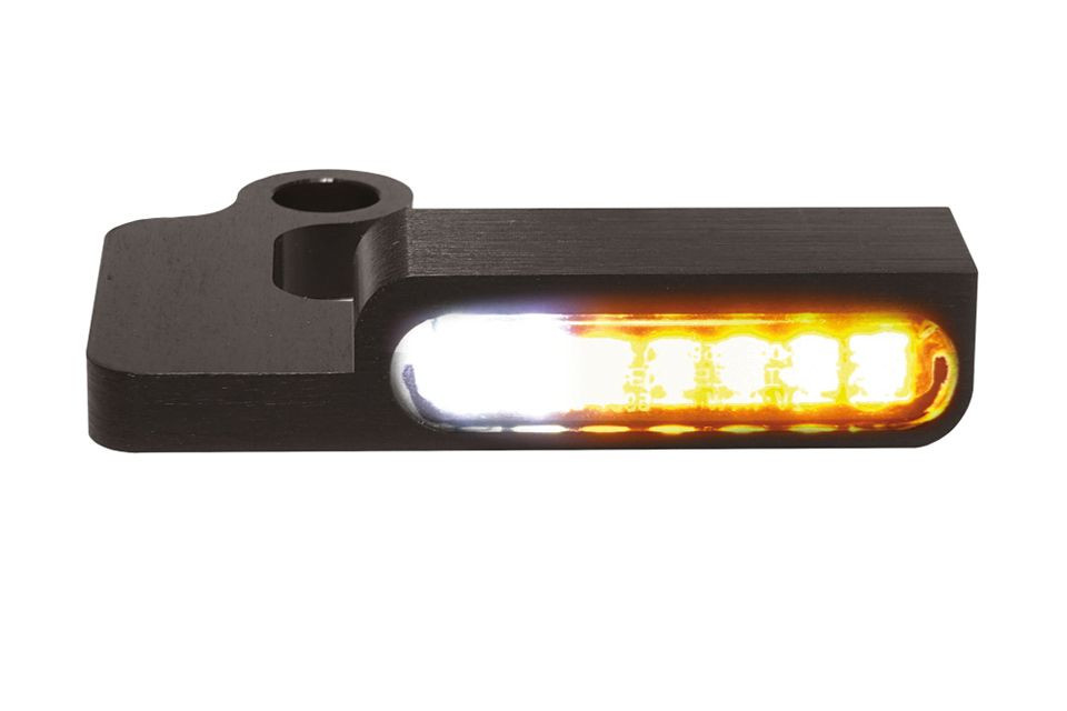 HeinzBikes LED Armaturen Blinker-Positionslicht-Kombination SPORTSTER Modelle -13, schwarz (Paar)