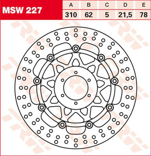 TRW Lucas Bremsscheibe MSW227, schwimmend honda (Stück)