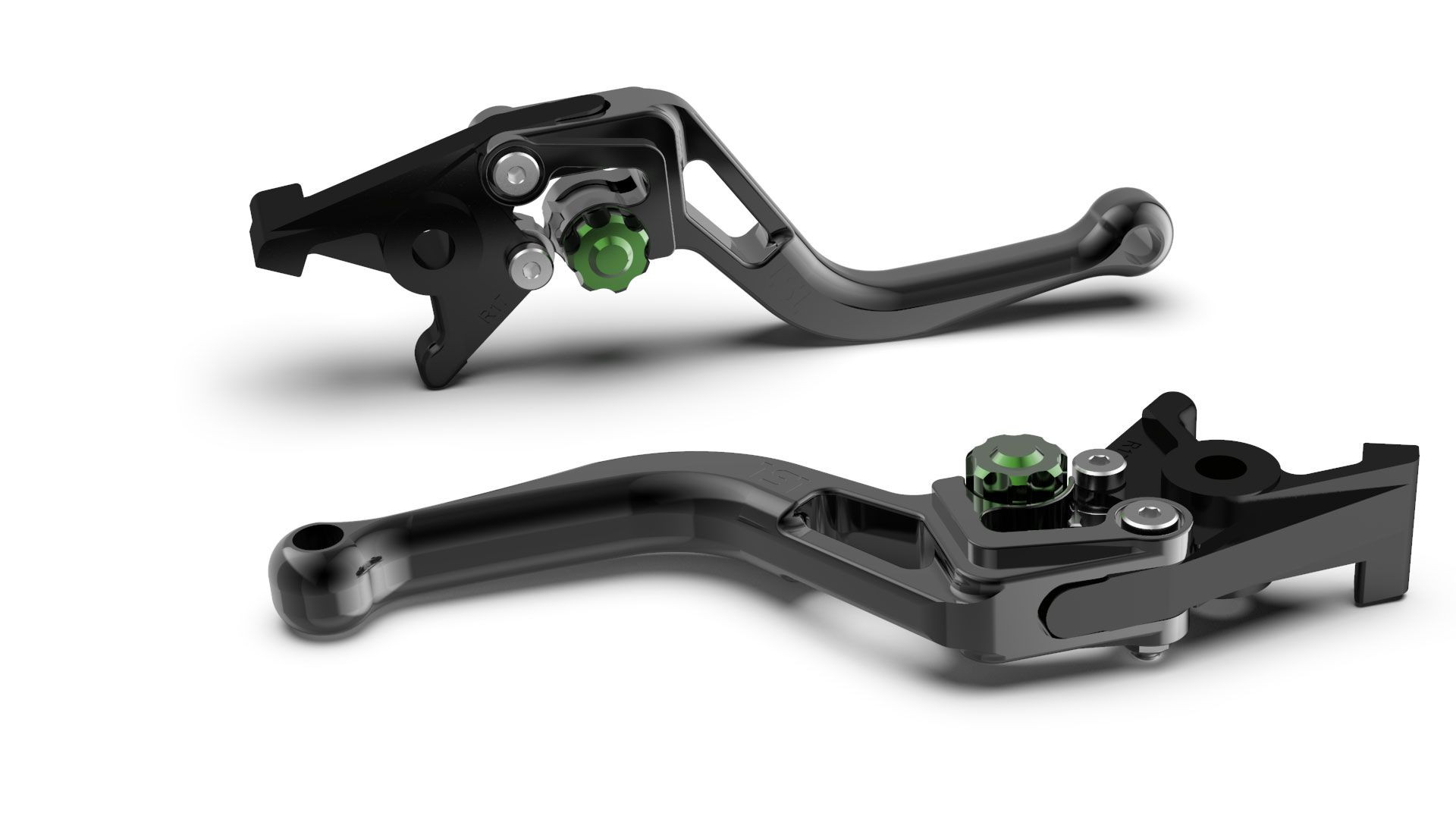 LSL Kupplungshebel BOW für Brembo 16 RCS, L37R, kurz, schwarz/grün (Stück)