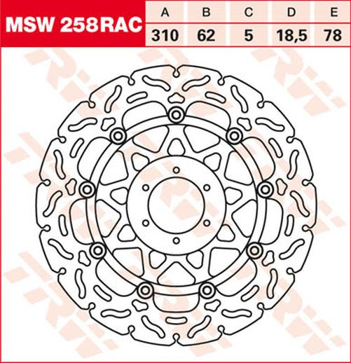 TRW Lucas Bremsscheibe MSW258RAC, schwimmend honda (Stück)
