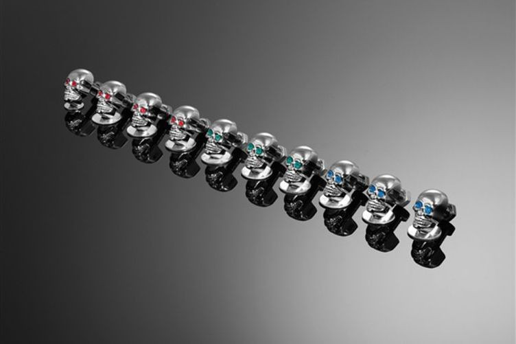 HIGHWAY HAWK M6 Chrome Skull Muttern in chrom (Satz)