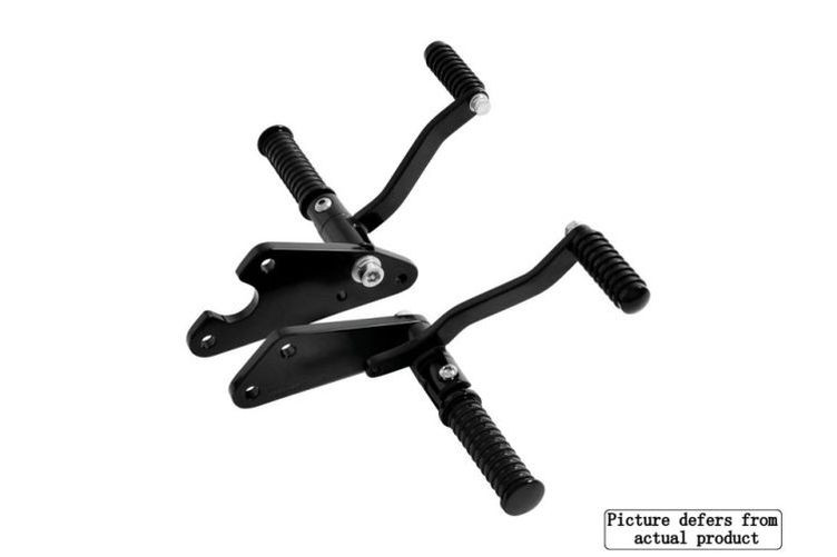 HIGHWAY HAWK Fußrastenanlage Classic, gepolsterte Hebel Triumph, +21 cm, mattschwarz (Stück)
