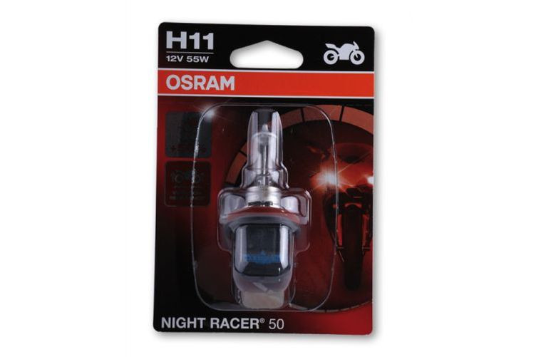 H11 Glühlampe, NIGHT RACER 50, Abblendlicht, 12V 55W PGJ19-2 (Stück)