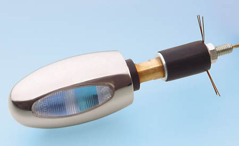 Kellermann Lenkerendenblinker BL 1000 White Messing chrom hochglänzend, weisses Glas (Stück)