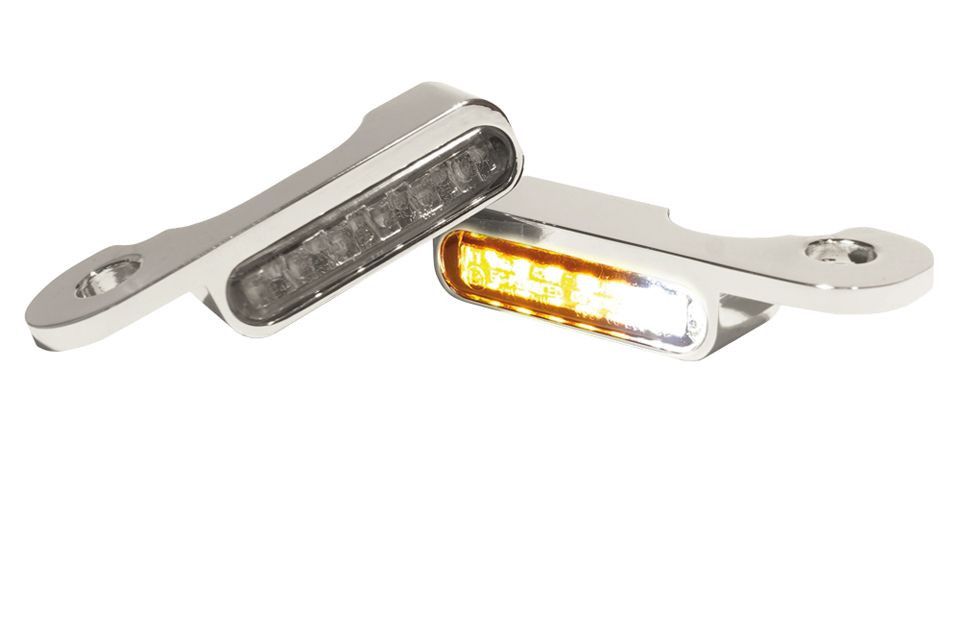 HeinzBikes LED Armaturen Blinker-Positionslicht-Kombination TOURING Modelle hydr.Kupplung, silber (Paar)