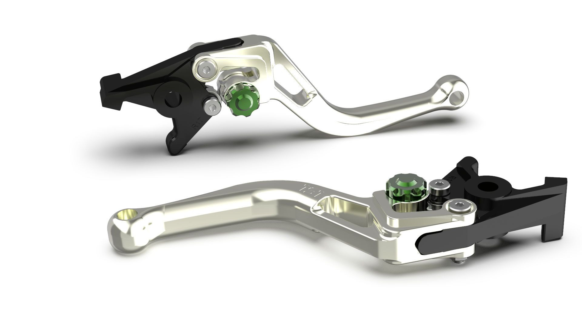 LSL Kupplungshebel BOW für Brembo 16 RCS, L37R, kurz, silber/grün (Stück)