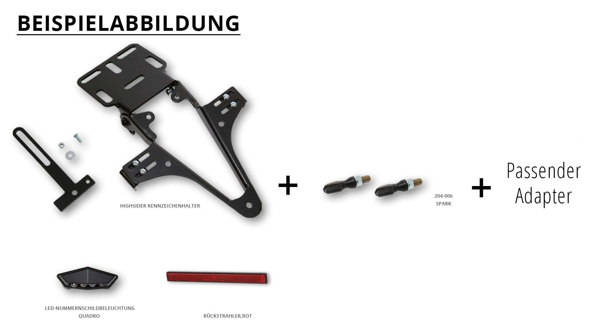 HIGHSIDER Kennzeichenhalter DUCATI Monster 1200, Bj. 14-16, Spark Bundle