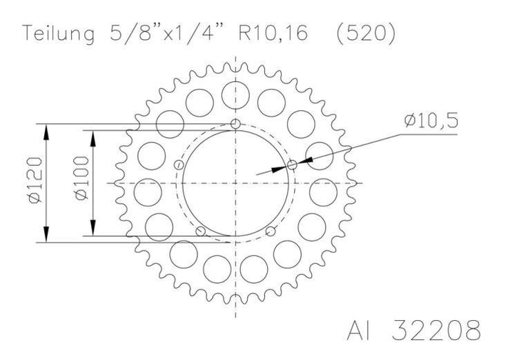 ESJOT Alu-Kettenrad, 47 Zähne (Stück)
