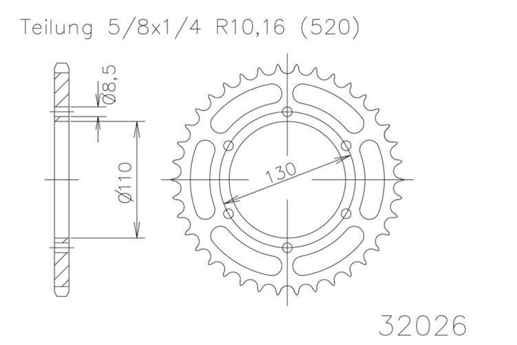 ESJOT Kettenrad, 45 Zähne diverse Modelle (Stück)