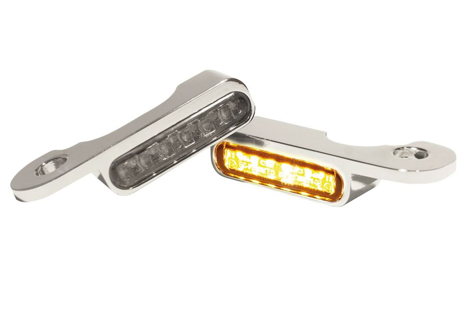 HeinzBikes LED Armaturen Blinker TOURING Modelle hydr.Kupplung, silber (Paar)