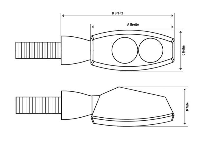 SHIN YO LED Rücklicht/Blinker ARROWHEAD, rot/getönt (Paar)