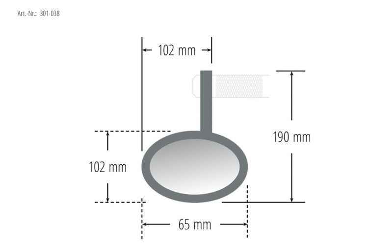 HIGHSIDER Lenkerendenspiegel CONERO mit LED Blinker, schwarz eloxiert (Stück)