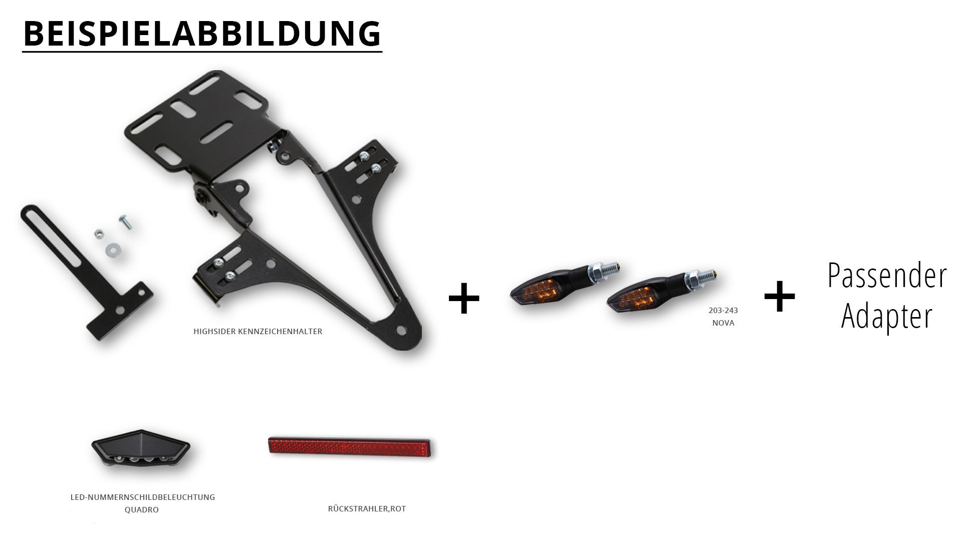 HIGHSIDER Kennzeichenhalter BMW R 1200 S ab Bj. 06, Nova Bundle