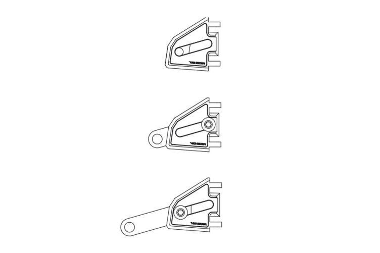 HIGHSIDER CNC Alu Lampenhalter Set EXTEND für Ø 35-37 mm, längenverstellbar, schwarz (Set)