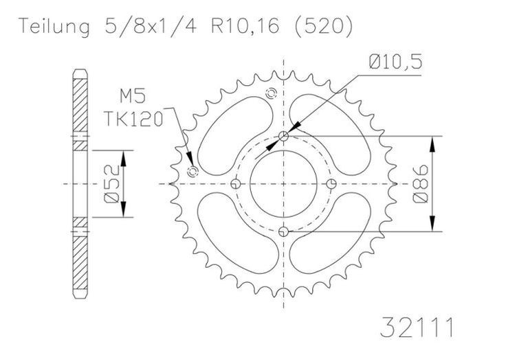 ESJOT Kettenrad, 30 Zähne diverse Modelle (Stück)