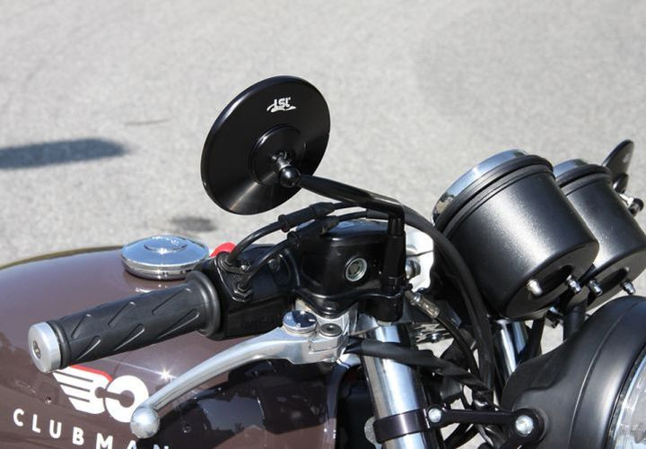 CLUBMAN LSL Spiegel Clubman mit LSL Logo Aufdruck, schwarz/rechts (Stück)