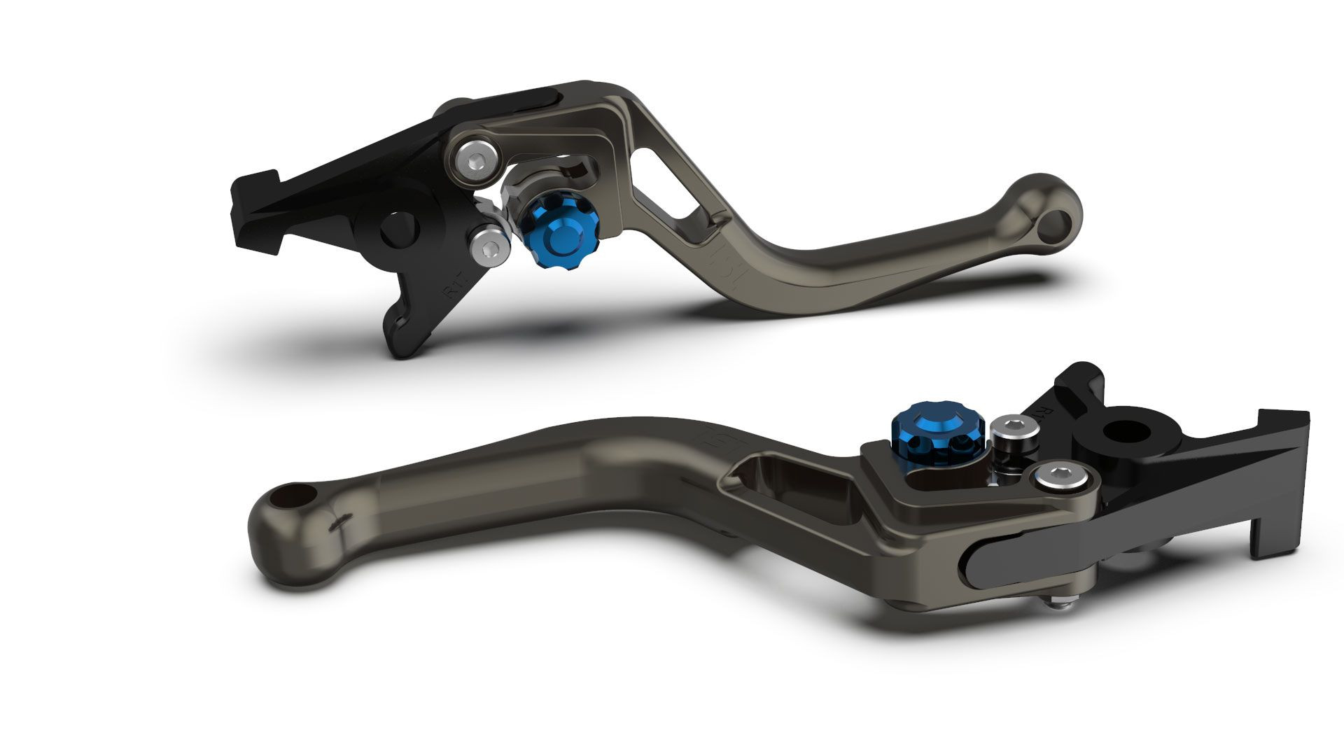 LSL Kupplungshebel BOW für Brembo 16 RCS, L37R, kurz, anthrazit/blau (Stück)