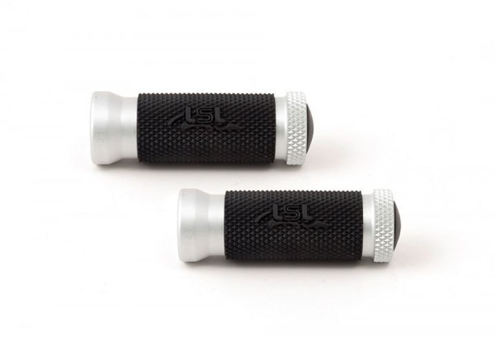 LSL Racing-Rasten mit Gummiauflage, silber (Paar)