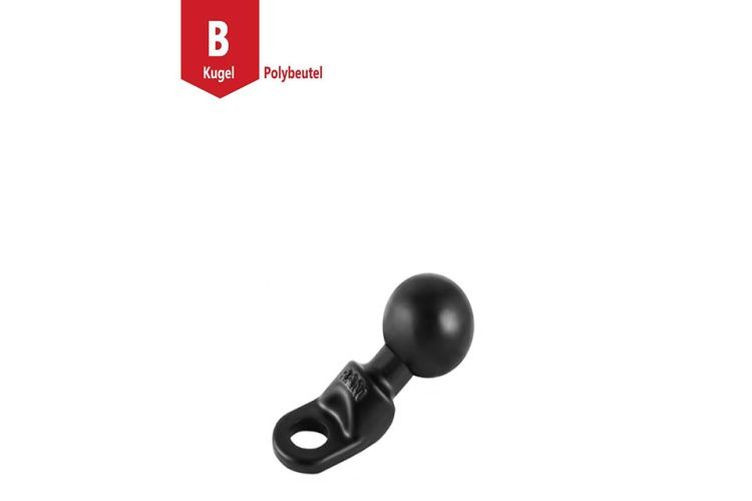 RAM Mounts Motorrad Basisbefestigung mit 9 mm Bohrung - B-Kugel (1 Zoll) (Stück)
