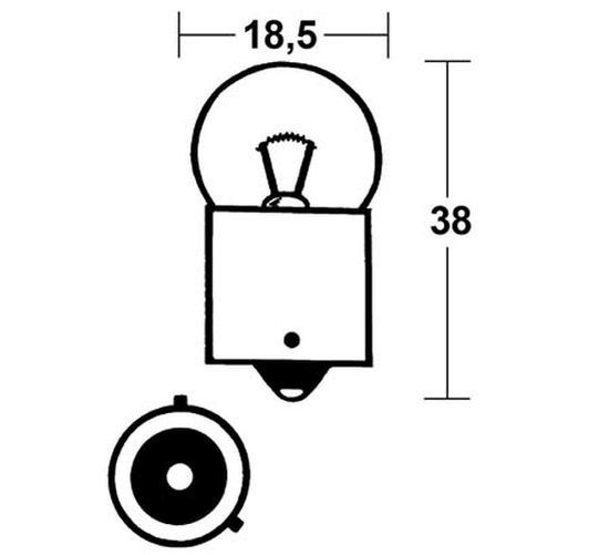 RY10W Glühlampe 12V 10W BAU15S, gelb (Stück)