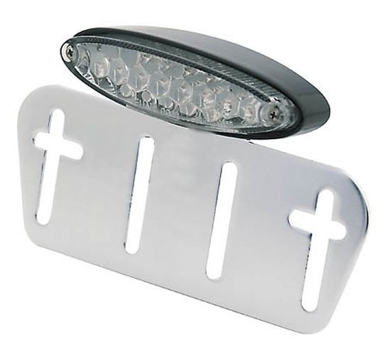 SHIN YO LED-Mini-Rücklicht klar, mit Nummernschildplatte, Gehäuse schwarz (Stück)