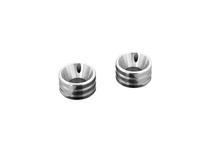 HIGHWAY HAWK END CAP SET GROOVED, POLISHED (2Pcs (Satz)