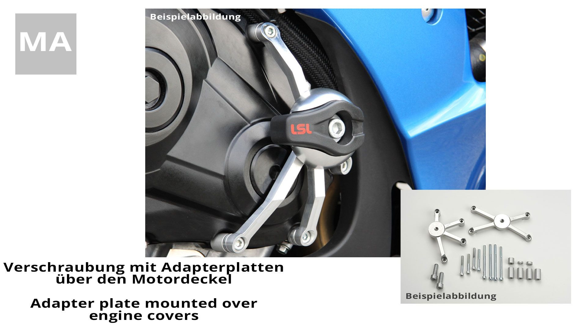 LSL Crash-Pad Montagekit Honda VFR800X Crossrunner, 15-, mit Adapterplatten (Stück)