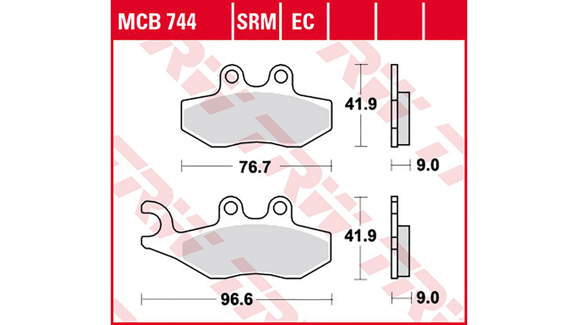 TRW Lucas Bremsbelag Sinter Scooter MCB744SRM