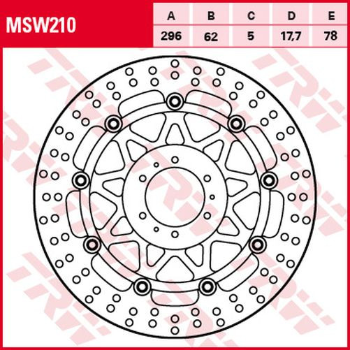 TRW Lucas Bremsscheibe MSW210, schwimmend honda (Stück)