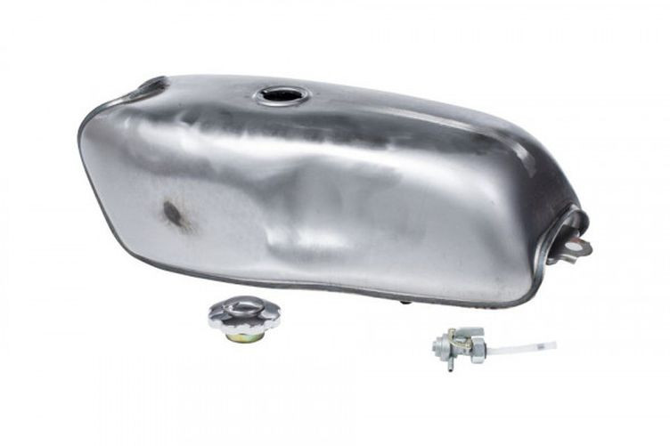HIGHWAY HAWK Universal Retro Racing Benzintank, blank mit Deckel, Stutzen und Benzinhahn Set (Set)
