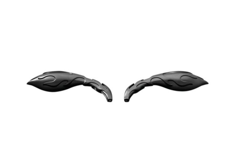 HIGHWAY HAWK Spiegel-Set FLAME, schwarz (Paar)
