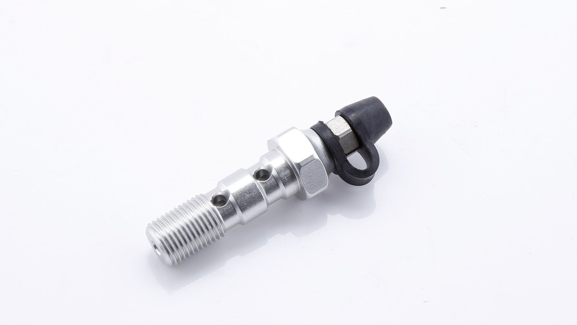 LSL Alu-Doppelhohlschraube M10x1.00, silber, mit Entlüfternippel (Stück)