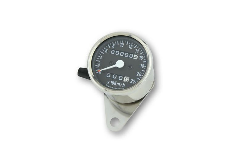 Edelstahl-Tacho, 1400 RPM, Ø 60 mm, Ziffernblatt schwarz, weiße Beleuchtung ( Stück)