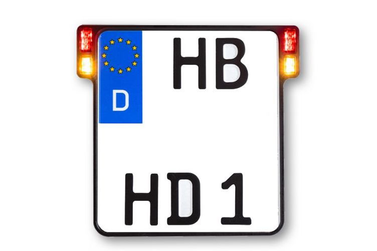 HeinzBikes ALL-INN 2.0 Kennzeichenhalter mit 3in1 Blinker Brems-&Rücklicht, chrom (Stück)