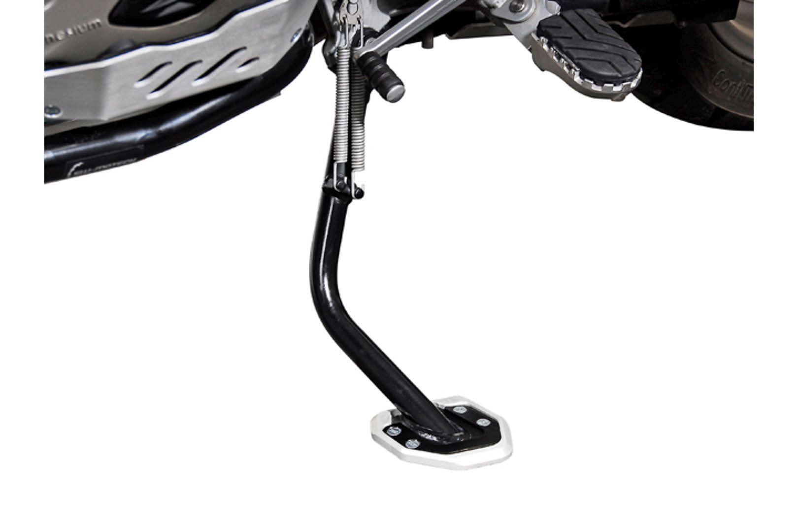 SW-Motech Seitenständerfuß-Verbreiterung Schwarz/Silbern passt für BMW R1200GS/R1200GS Adventure.