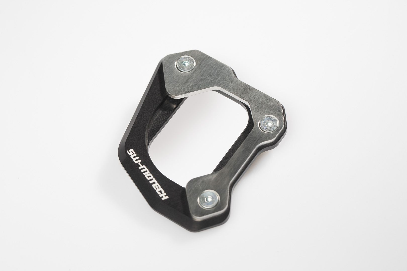 SW-Motech Seitenständerfuß-Verbreiterung Schwarz/Silbern passt für BMW F 800 GS/Adv, Husqv TR650