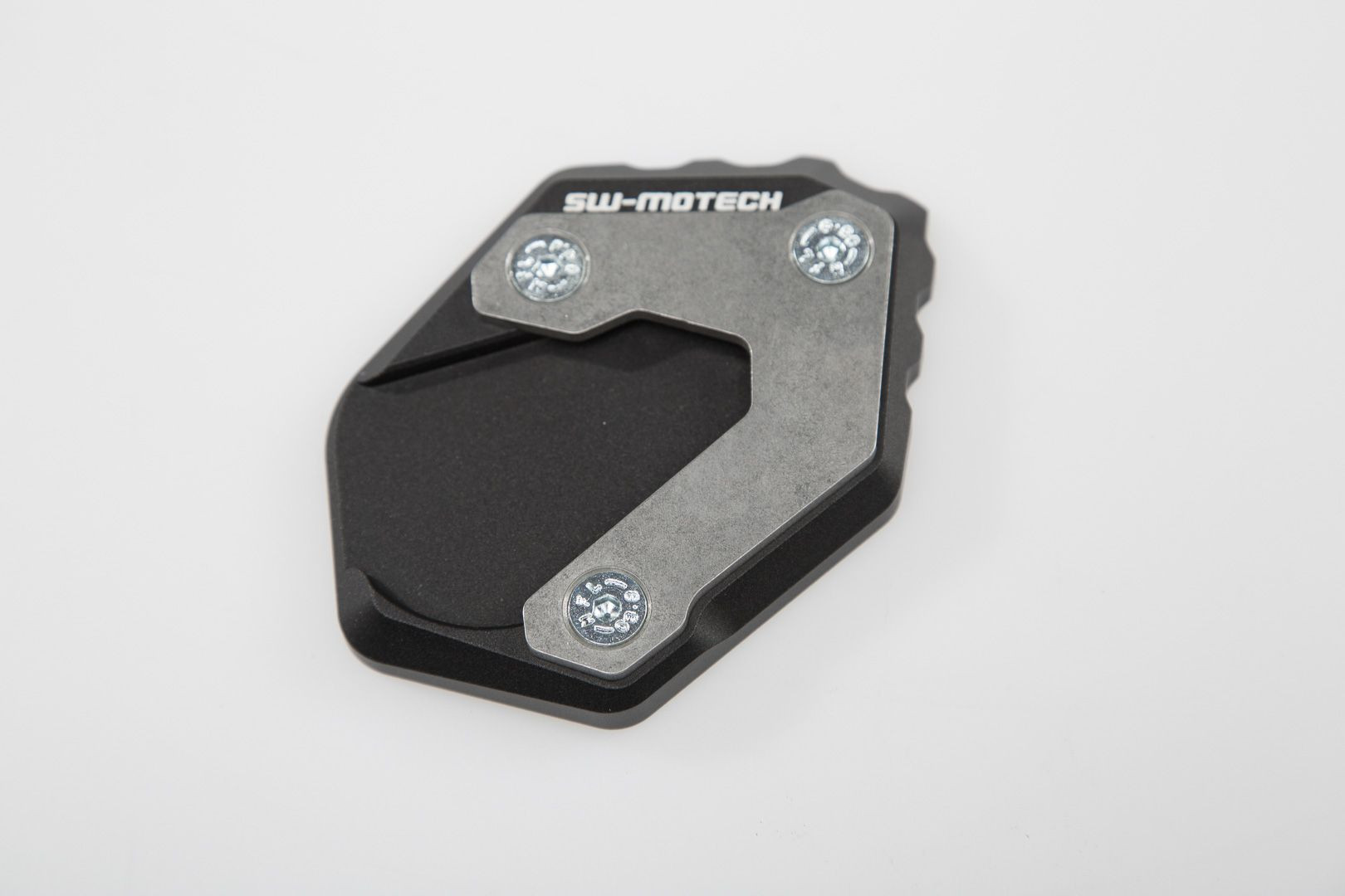 SW-Motech Seitenständerfuß-Verbreiterung Schwarz/Silbern passt für BMW R 1200/1250 GS Adv, Rallye