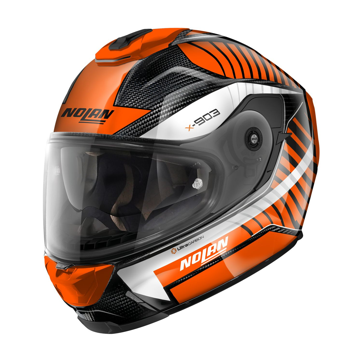 Nolan Integralhelm X-903 ULTRA STARLIGHT 075 (X-lite) XSeries Carbon Orange Weiss ECE 22.06