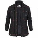 Bores Motorradhemd Damen Lumberjack Premium Plus - BORTEXX (B & (AAA)) Schwarz Rot - 2XS bis 4XL