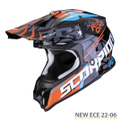 SCORPION Motocrosshelm VX-16 EVO AIR ROK Schwarz Orange ECE R22.06