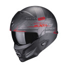 SCORPION Integralhelm EXO-COMBAT III XENON Mattschwarz Rot ECE R22.06